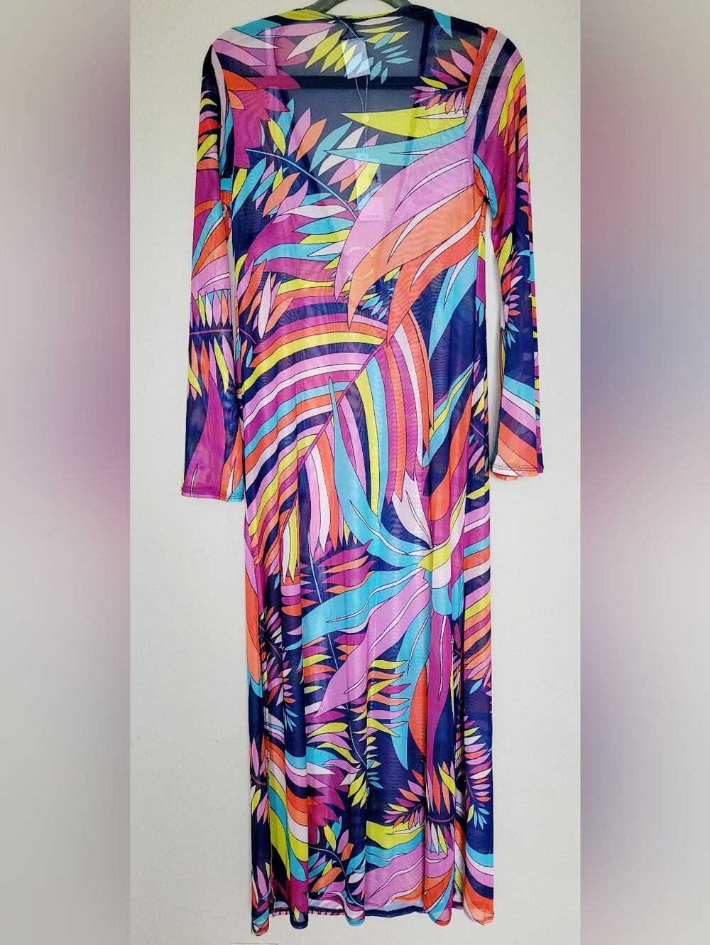 Trina Turk Maxi Sheer V-Neck Beach Dress in Multicolor NEW W TAG $178 Small - Picture 14 of 16